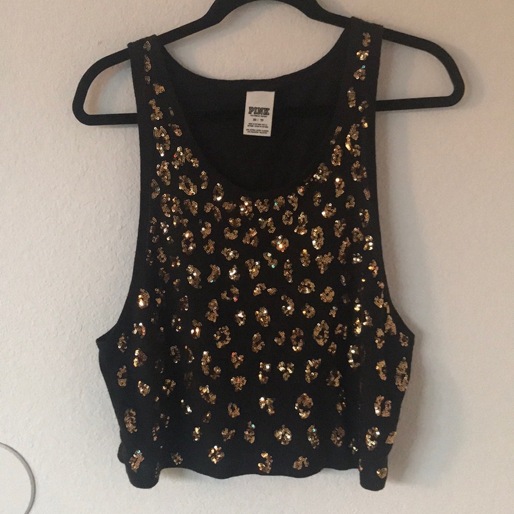 Cheetah Print Sequin Muscle Tank